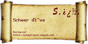Scheer Éva névjegykártya